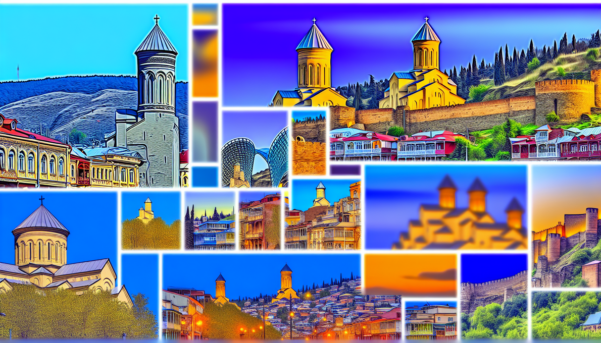 alt_text: A vibrant montage of Tbilisi’s landmarks and culture, showcasing Georgia’s enchanting capital.