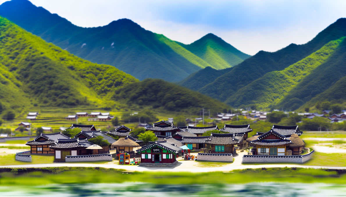 alt_text: Cover image of a scenic South Korean landscape with Hanok houses, mountains, and cultural elements.