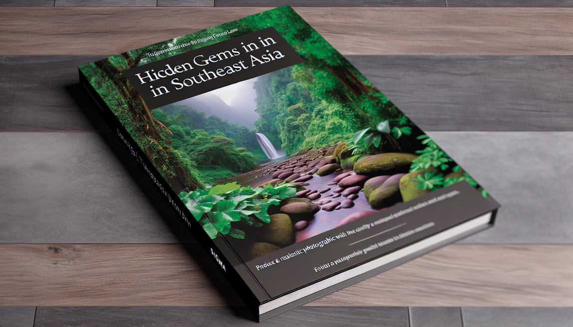 alt_text: A captivating travel book cover showcasing hidden gems in Southeast Asia with vibrant, lush imagery.