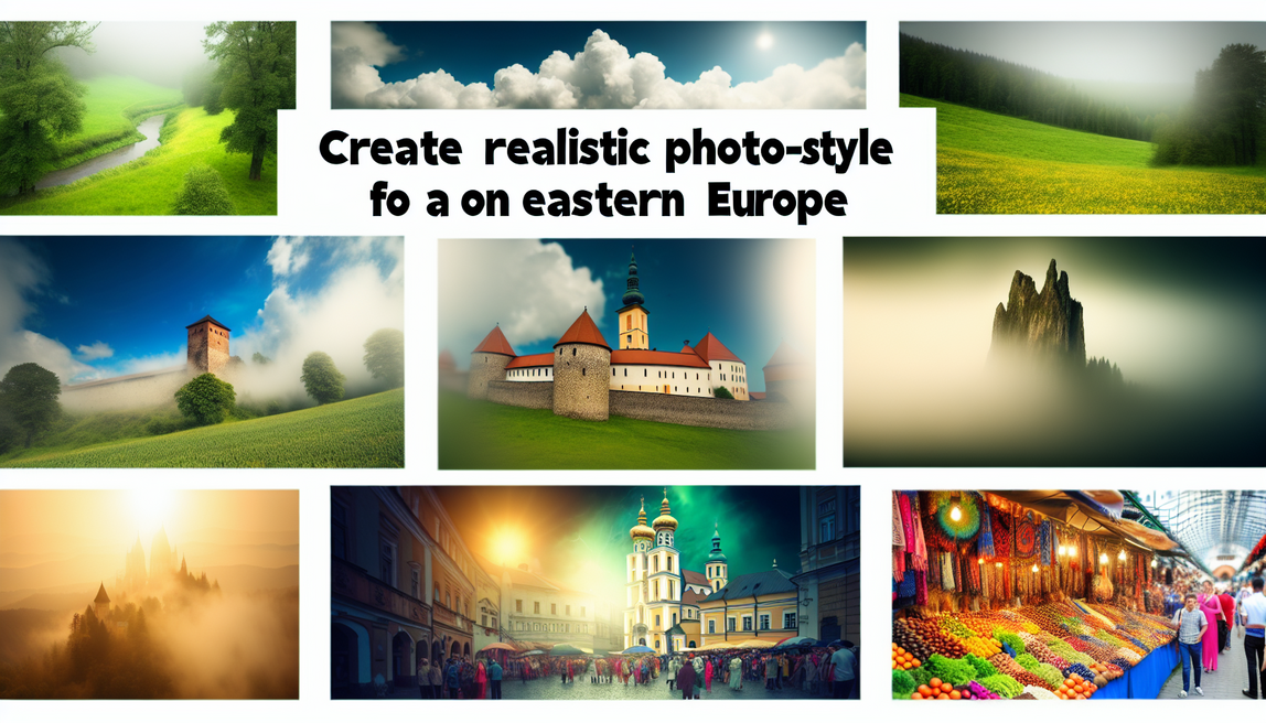 alt_text: A vibrant collage for a book on Eastern Europe, featuring landscapes, a misty castle, and lively markets.