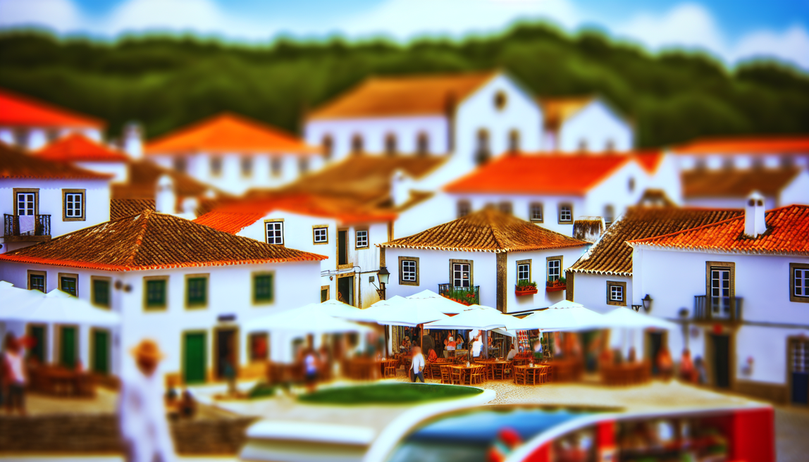 alt_text: Enchanting Portuguese village scene with vibrant culture, inviting atmosphere, and cozy café.