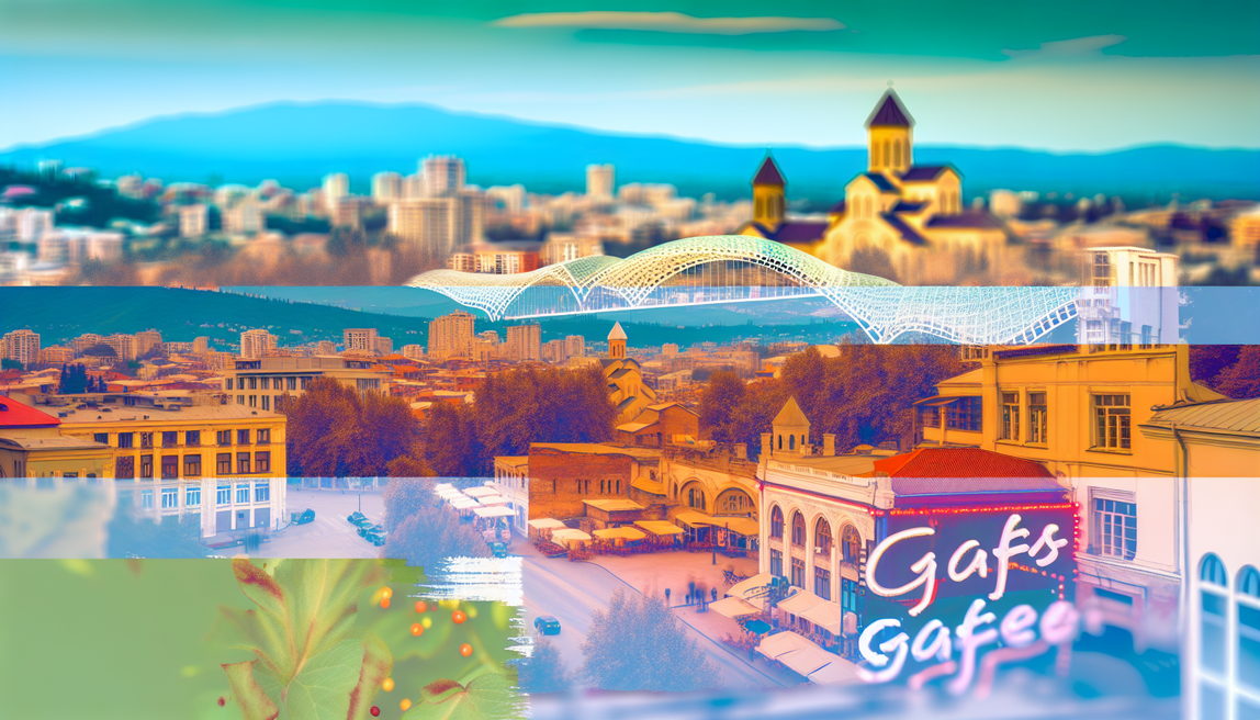 alt_text: A vibrant Tbilisi skyline blends historic and modern, showcasing culture, cafes, and street art.
