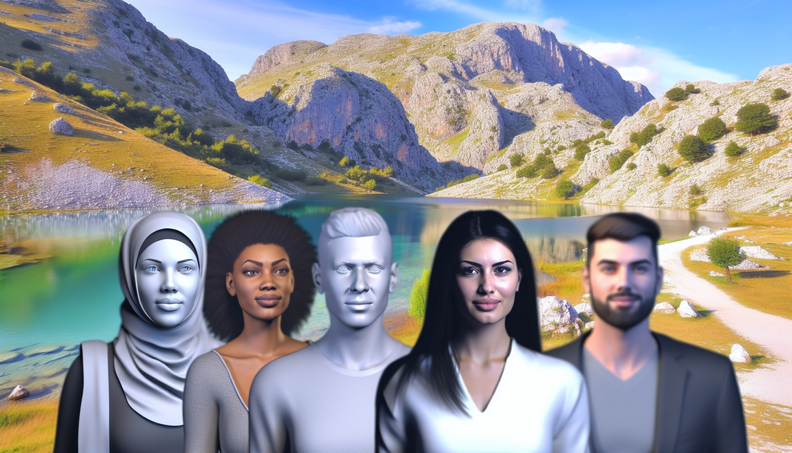 **alt_text** Vibrant cover depicting Albania's landscapes, culture, and diverse travelers in awe of its beauty.