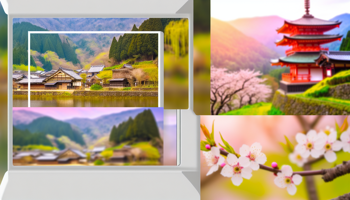 alt_text: A vibrant cover showcasing Japan's hidden gems: serene villages, cherry blossoms, and temples.