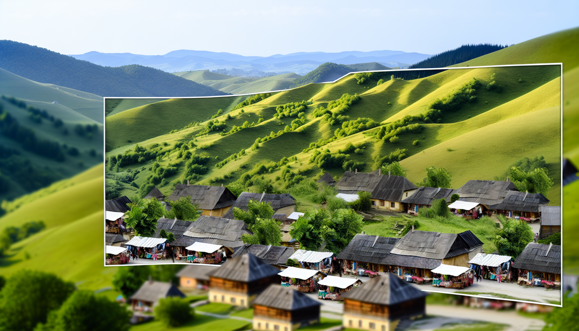 alt_text: A captivating Eastern European landscape with lush hills, quaint villages, and vibrant markets.