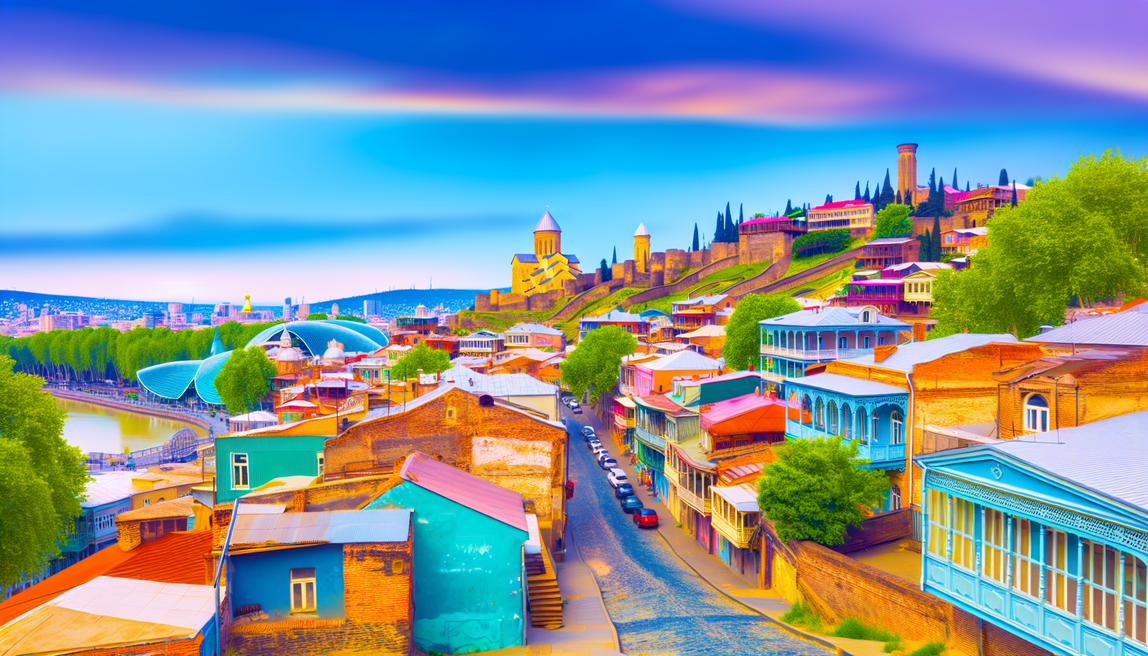 alt_text: A vibrant cover showcasing Tbilisi's skyline, culture, and architecture, inviting exploration.