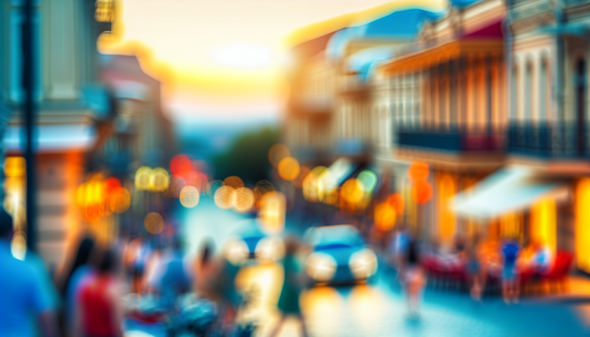 alt_text: A vibrant Tbilisi street scene at sunset, showcasing architecture, life, and culture in Georgia, 2023.