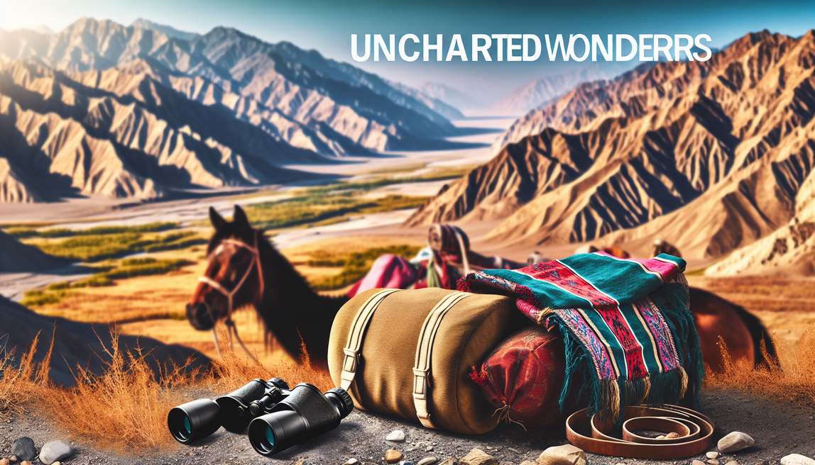 alt_text: "Cover of 'Uncharted Wonders' featuring Central Asia's landscapes, adventure, and vibrant cultures."