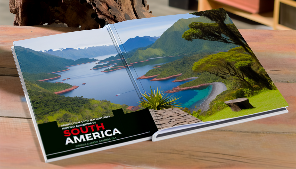 alt_text: A vibrant cover for a travel book showcasing South America's hidden gems and diverse landscapes.