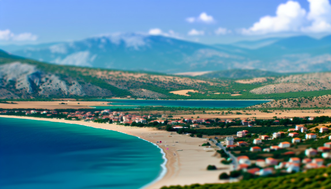 alt_text: A stunning view of the Albanian Riviera with turquoise waters, sandy beaches, and charming towns.